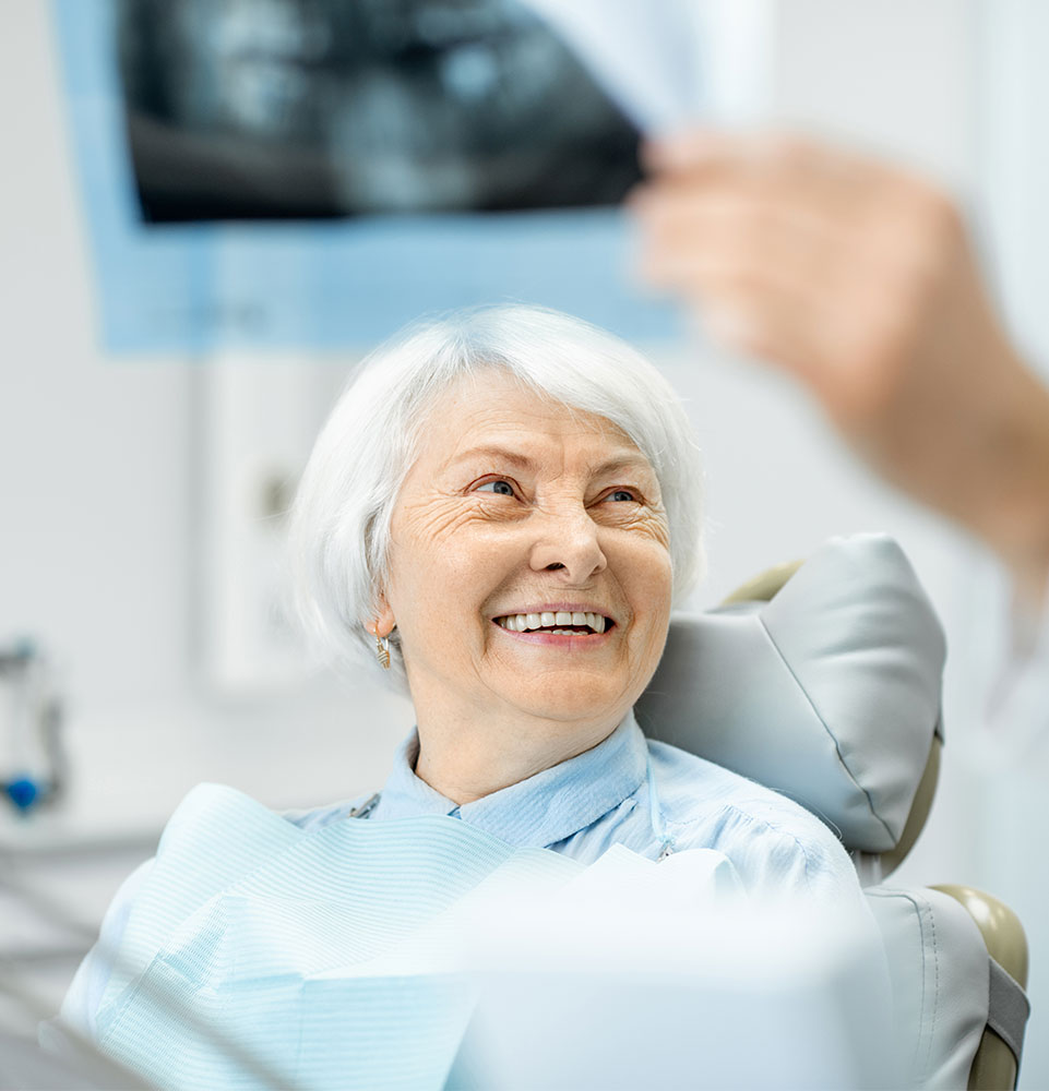 older woman at the dentist