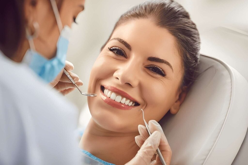 Smiling patient receiving transformative dentistry in Woodland Hills, California.